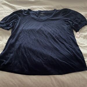 Talbots Women's Dark Blue Short Sleeve Tee